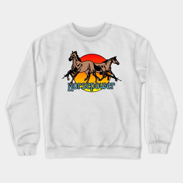 I Love Horses Horse Power For Horse Lovers AKA People Who Love Horses Cottagecore Vibrations Crewneck Sweatshirt by blueversion